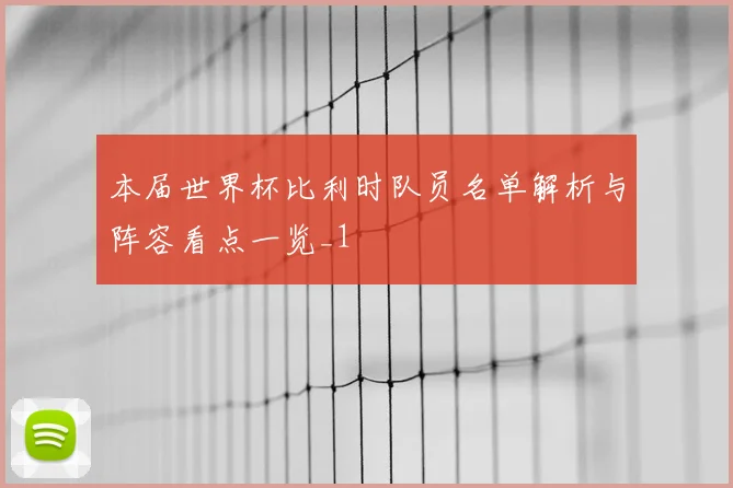 本届世界杯比利时队员名单解析与阵容看点一览_1